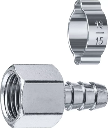 ЗУБР штуцер елочка, 10 мм - 3/8F, переходник с обжимным хомутом, Профессионал (64923-3/8-10) купить в Губкинске