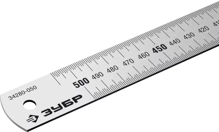 ЗУБР Про-50, длина 0.50 м, усиленная нержавеющая линейка, Профессионал (34280-050) купить в Губкинске