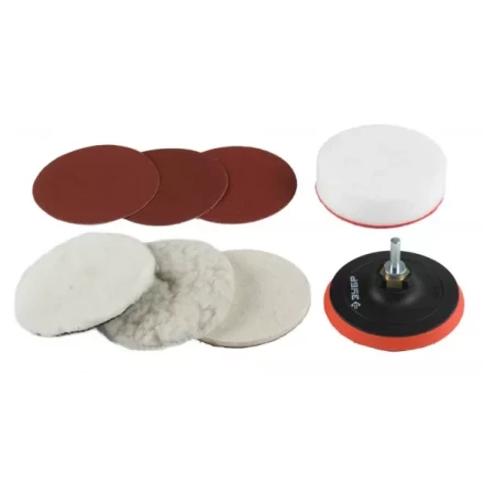 Набор ЗУБР &quot;ЭКСПЕРТ&quot; насадки полировальные для дрели/УШМ, 125мм, 7шт 3591-125-H7 купить в Губкинске