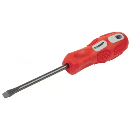 Отвертка ЗУБР &quot;ПРОФИ&quot; хромованадиевая сталь, двухкомпонентная рукоятка, магнит наконечник, SL6,0x100мм 25231-6.0-100_z01 купить в Губкинске