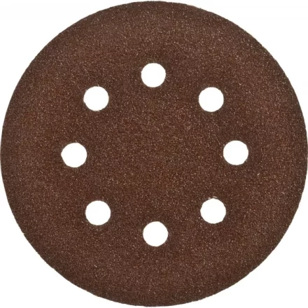 Круг шлифовальный ЗУБР &quot;СТАНДАРТ&quot; из абразивной бумаги на велкро основе, 8 отв., Р80, 125мм, 5шт 35350-125-080 купить в Губкинске