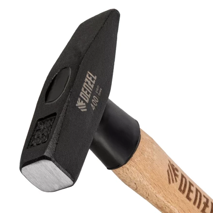 Молоток слесарный, 400 г Denzel, кованый квадратный боек, буковая рукоятка, 10428 купить в Губкинске