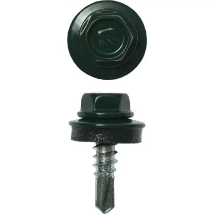 Саморезы ЗУБР "ПРОФЕССИОНАЛ" окраш., RAL 6005 зелен. насыщен., для крепл. кров. матер. к металл. констр., 5.5x19мм, 500шт 4-300315-55-019-6005 купить в Губкинске