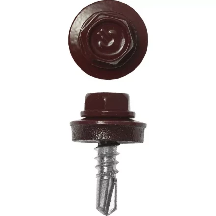 Саморезы ЗУБР &quot;ПРОФЕССИОНАЛ&quot; окраш., RAL 3005 темно-красн., для крепл. кров. матер. к металл. констр., 5.5x25мм, 420шт 4-300315-55-025-3005 купить в Губкинске