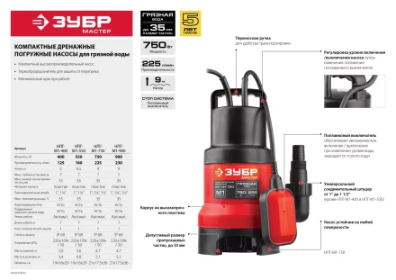 Насос дренажный НПГ-М1-900 серия МАСТЕР купить в Губкинске