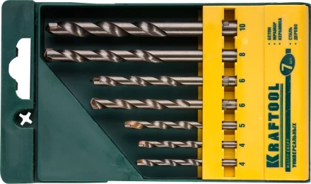 Набор KRAFTOOL &quot;EXPERT&quot; Сверла универсальные (бетон,мрамор,сталь,стекло,керамика,дерево), цилиндр. хвост., в боксе, 7шт 29172-H7 купить в Губкинске
