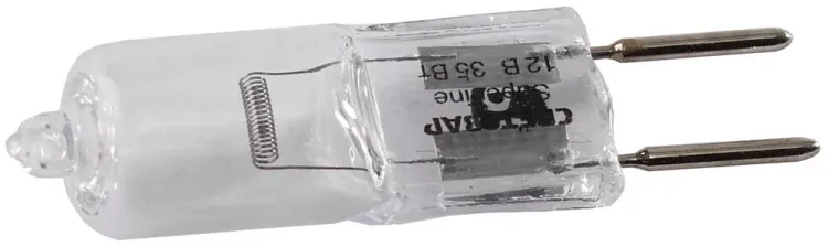 Лампа галогенная СВЕТОЗАР капсульная, прозрачное стекло, цоколь GY6.35, диаметр 12мм, 35Вт, 12В SV-44773-T купить в Губкинске