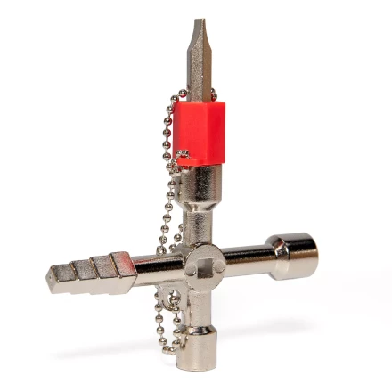 Ключ для электрошкафов КВТ КЭШ-5М с 5 профилями и битой «крест/шлиц» (84624) купить в Губкинске