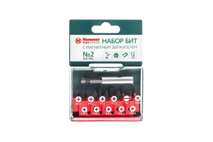Набор бит HAMMER 25мм (PB набор No2 12шт.  Ph/Pz/Sl/Tх) купить в Губкинске