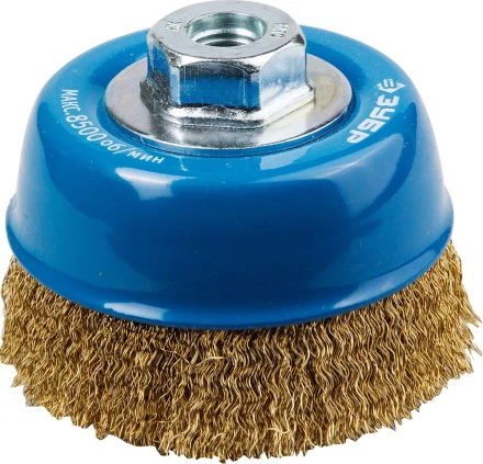ЗУБР &quot;ПРОФЕССИОНАЛ&quot;. Щетка чашечная для УШМ, витая латунированная стальная проволока 0,3мм, 100ммхМ14 3526-100_z02 купить в Губкинске