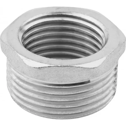 Футорка ЗУБР &quot;ЭКСПЕРТ&quot;, никелированная латунь, 3/4&quot; х 1/2&quot; 51281-3/4-1/2 купить в Губкинске