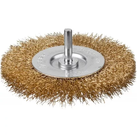 ЗУБР &quot;ПРОФЕССИОНАЛ&quot;. Щетка дисковая для дрели, витая латунированная стальная проволока 0,3мм, 100мм 3520-100_z02 купить в Губкинске