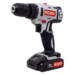Дрель-шуруповерт аккумуляторная Ресанта ДА-20-2ЛК (2,0 А/ч) 75/14/11