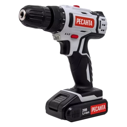 Дрель-шуруповерт аккумуляторная Ресанта ДА-20-2ЛК (2,0 А/ч) 75/14/11 купить в Губкинске