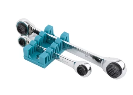 Набор ключей накидных с трещоткой, 8 - 19 мм, 2 шт., многоразмерные, реверсивные, CrV GROSS 14893 купить в Губкинске