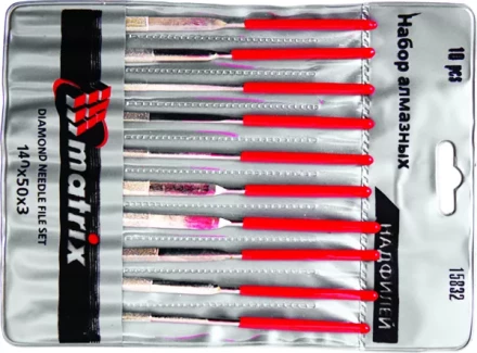 Набор надфилей алмазных 140х50х3 10 штук MATRIX 15832 купить в Губкинске