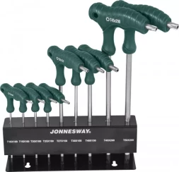 Комплект угловых ключей TORX двусторонних с центрированным штифтом Т10-Т50 S2 9предметов H10MT09S Jonnesway 48069