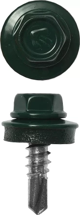 Саморезы ЗУБР &quot;ПРОФЕССИОНАЛ&quot; окраш., RAL 6005 зелен. насыщен., для крепл. кров. матер. к металл. констр., 5.5x25мм, 420шт 4-300315-55-025-6005 купить в Губкинске