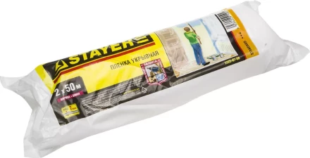 Пленка STAYER "STANDARD" защитная укрывочная, HDPE, в рулоне, 7 мкм, 2 х 50 м 1225-07-50 купить в Губкинске