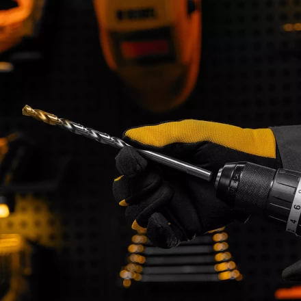 Сверло спиральное по металлу Denzel, 10 х 184 мм, Р6М5, Golden Tip, удлиненное 718263 купить в Губкинске