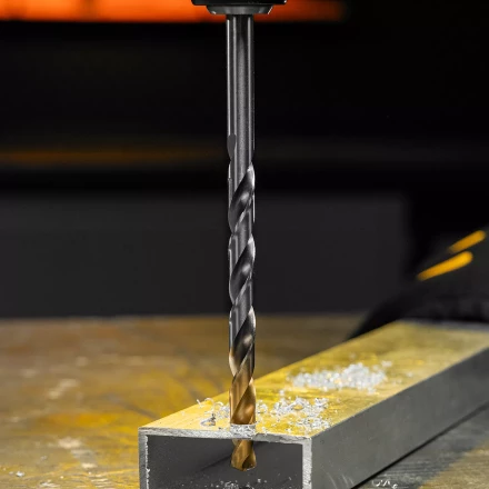 Сверло спиральное по металлу Denzel, 10 х 184 мм, Р6М5, Golden Tip, удлиненное 718263 купить в Губкинске