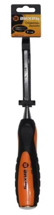 Стамеска-долото 8мм двухкомпонентная усиленная рукоятка CrV Вихрь купить в Губкинске