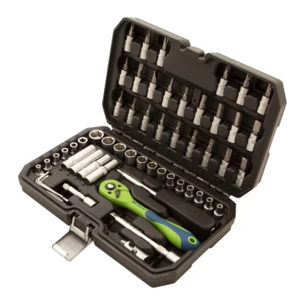 Набор инструментов 56 предметов, CrV, 1/4&quot; Сибртех 13525 купить в Губкинске