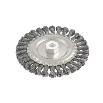 Щетка для УШМ 150 мм, М14, плоская, крученая  проволока 0,5 мм  MATRIX 74641 купить в Губкинске