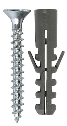Дюбель ЗУБР полипропиленовый распорный 8,0x40мм с оцинкованным шурупом PZ, 4,5х40мм, ТФ7, 25шт 4-301037-08-040 купить в Губкинске
