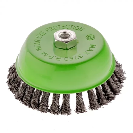 Щетка для УШМ 150 мм М14 Чашка крученая проволока 0,5 мм Сибртех 746297 купить в Губкинске