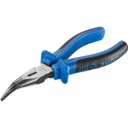 Тонкогубцы изогнутые ЗУБР эксцентриковое расположение шарнира, особостойкое спец. покрытие Н12Х1 (никель/хром), двухкомпонентные рукоятки, 160мм 2201-4-16_z01 купить в Губкинске