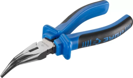Тонкогубцы изогнутые ЗУБР эксцентриковое расположение шарнира, особостойкое спец. покрытие Н12Х1 (никель/хром), двухкомпонентные рукоятки, 160мм 2201-4-16_z01 купить в Губкинске