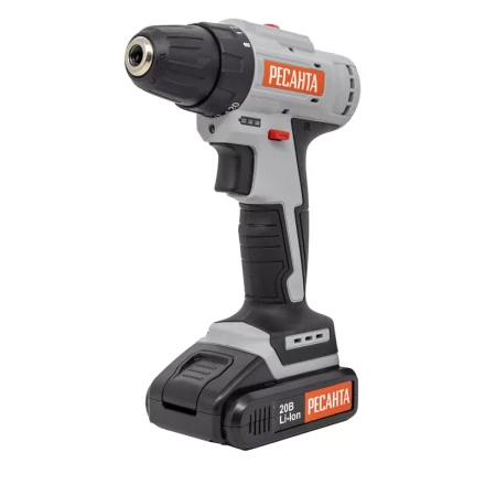 Дрель-шуруповерт аккумуляторная Ресанта ДА-20-2ЛК-Б (2,0 А/ч) (бесщеточный двигатель) 75/14/10 купить в Губкинске