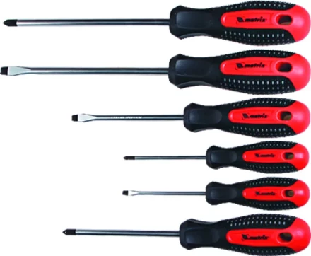 Набор профессиональных отверток Fusion CrV 3-компонентная рукоятка antislip 6 шт. Matrix 13351 купить в Губкинске