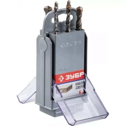 Набор ударных сверл ЗУБР &quot;МАСТЕР&quot; по бетону, 4, 5, 6х2шт, 8, 10мм, 6шт в супер боксе 2922-H6-SB купить в Губкинске
