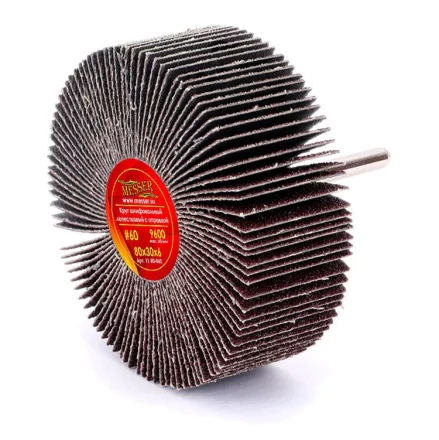 Круг MESSER шлифовальный лепестковый с оправкой (на шпильке) 80х30х6  #60 купить в Губкинске