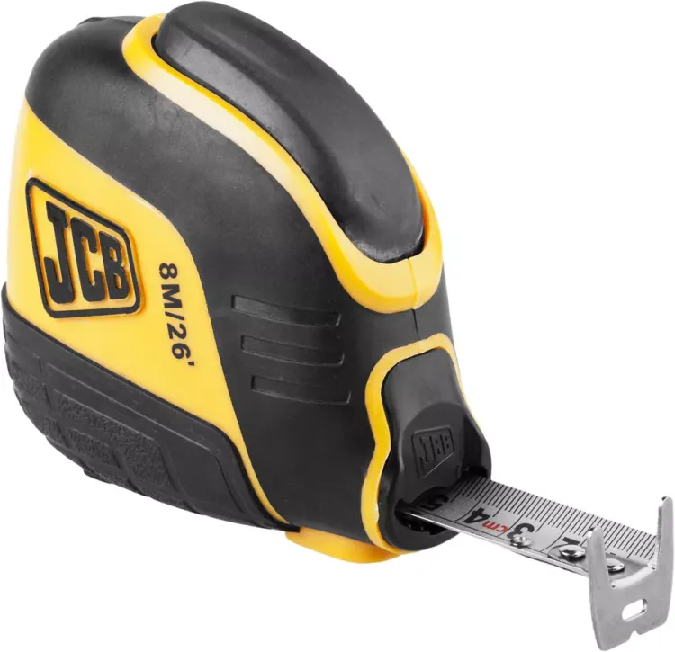Рулетка JCB, автостоп, двусторонняя шкала, двухкомпонентный корпус, 8м JMS004 купить в Губкинске