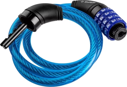 Замок ЗУБР &quot;ПРОФЕССИОНАЛ&quot;, тросовый, кодовый, с изменяемым кодом, длина троса - 950мм, d 10мм 37262-95_z01 купить в Губкинске