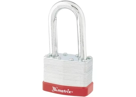 Замок навесной 50 мм удлиненная дужка MATRIX 91809 купить в Губкинске