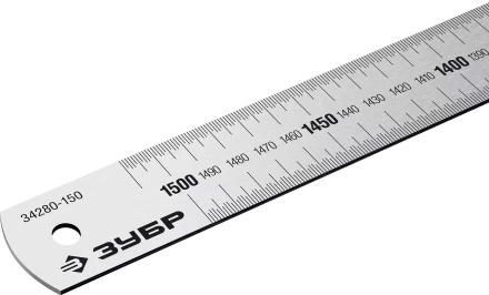 ЗУБР Про-150, длина 1.5 м, усиленная нержавеющая линейка, Профессионал (34280-150) купить в Губкинске