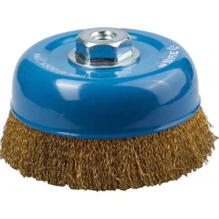 ЗУБР &quot;ПРОФЕССИОНАЛ&quot;. Щетка чашечная для УШМ, витая латунированная стальная проволока 0,3мм, 150ммхМ14 3526-150_z02 купить в Губкинске