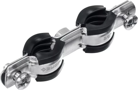 ЗУБР 3/8, цинк, 8 шт, двойной трубный хомут (37890-15-19) купить в Губкинске