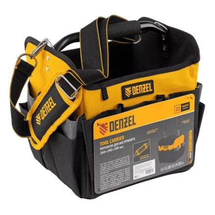 Переноска для инструмента, 260х240х300 мм, 22 кармана, наплечный ремень// Denzel 90294 купить в Губкинске