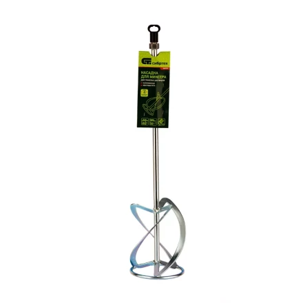 Насадка для миксера Сибртех, для тяжелых растворов, 140 х 590 мм, оцинкованная, хвостовик резьба М14, 848957 купить в Губкинске