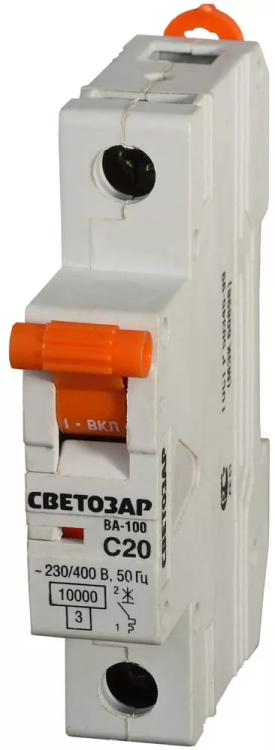 Выключатель автоматический СВЕТОЗАР 1-полюсный, 10 A, "C", откл. сп. 10 кА, 230 / 400 В SV-49071-10-C купить в Губкинске