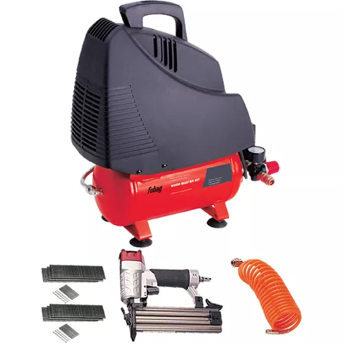 Компрессор безмасляный поршневой прямой привод Fubag Wood Master Kit +4 предмета купить в Губкинске