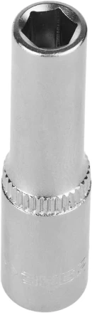 Головка торцовая ЗУБР &quot;МАСТЕР&quot; (1/4&quot;), удлиненная, Cr-V, FLANK, хроматированное покрытие, 7мм 27717-07 купить в Губкинске
