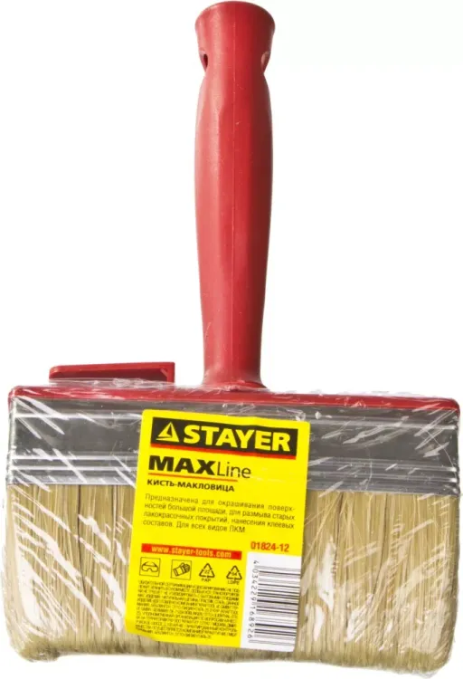 Макловица STAYER "MASTER" UNIVERSAL, светлая щетина, пластмассовый корпус, 3х12см 01824-12 купить в Губкинске