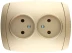 Розетка СВЕТОЗАР &quot;АКЦЕНТ&quot; двойная в сборе, без заземления, цвет золотой металлик, 16А/~250В SV-54202-GM купить в Губкинске