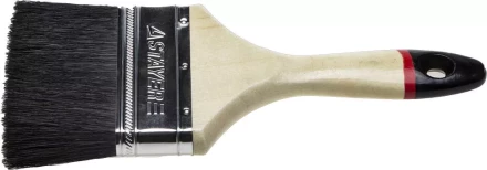 Кисть плоская STAYER &quot;UNIVERSAL-EURO&quot;, чёрная натуральная щетина, деревянная ручка, 100мм 01022-100 купить в Губкинске